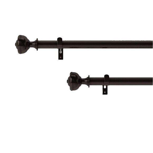 Threshold Oil Rubbed Bronze Ornate Knob Expandable Curtain Rod 66" to 120" Long - Picture 1 of 4